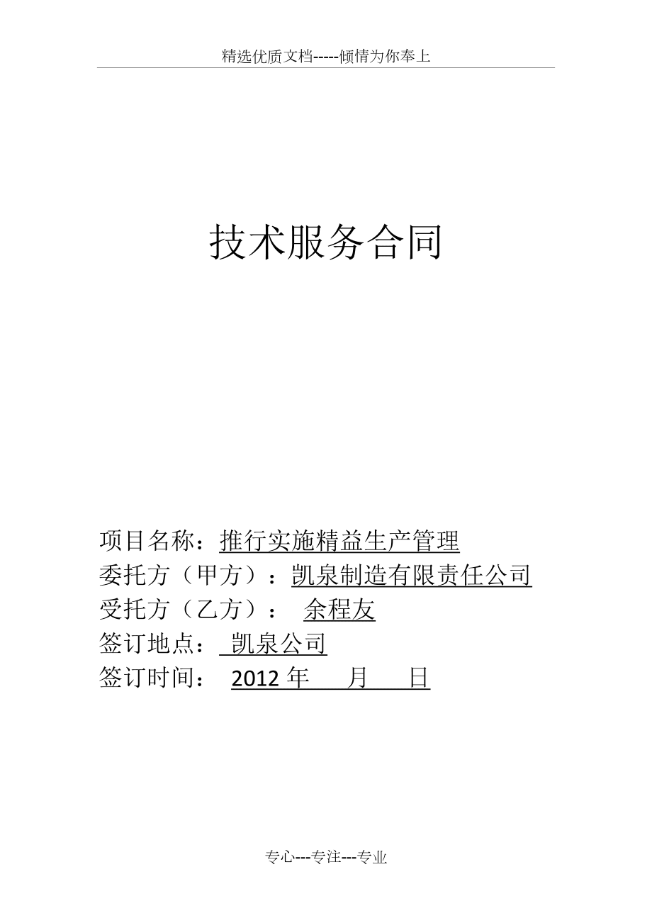 某咨询公司技术服务合同书（技术咨询）